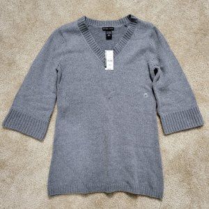 NWT Grey V-Neck Ladies Sweater, Size S